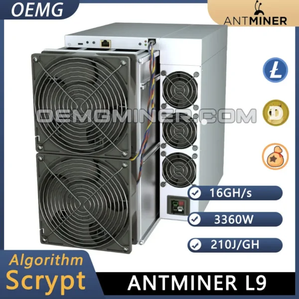 Bitmain Antminer L9 17 GH/s – 3570 W Scrypt ASIC Miner for LTC, DOGE & BEL | 220–277 V High-Quality Performance