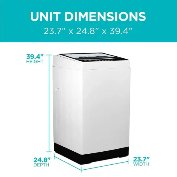 Portable Washing Machine 3.0 Cu Ft Compact Washer 6 Wash Cycles Stainless Steel Tub Auto Shutoff Child Lock Quick Connect Drain - Image 6