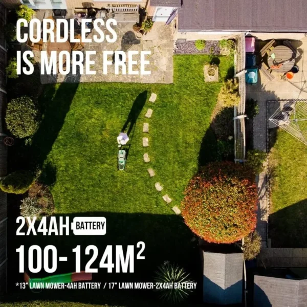 Cordless Lawn Mower 17 Inch, 2 x 20V 4.0Ah Battery Lawn Mowers with Brushless Motor, Bagging & Mulching, Charger Include - Image 6