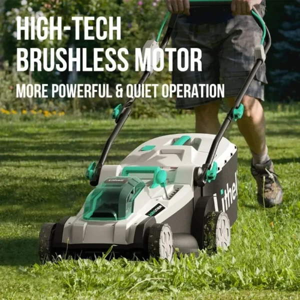 Cordless Lawn Mower 17 Inch, 2 x 20V 4.0Ah Battery Lawn Mowers with Brushless Motor, Bagging & Mulching, Charger Include - Image 2