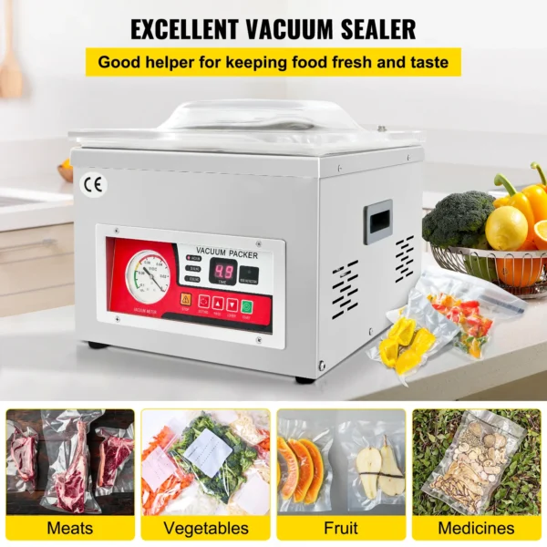 SucceBuy DZ-260A Chamber Vacuum Sealer with 15.7" Sealing Length Vacuum Packing Machine for Home Wet Foods Meats Marinades - Image 2