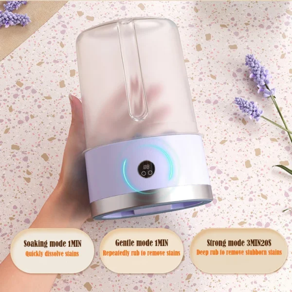 New Wireless Washing Machine Portable Travel Underwear And Socks Laundry Bucket, Charging Mini Clothes Washing Cup 2-speed Time - Image 4