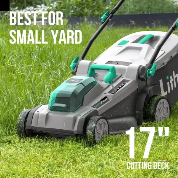 Cordless Lawn Mower 17 Inch, 2 x 20V 4.0Ah Battery Lawn Mowers with Brushless Motor, Bagging & Mulching, Charger Include - Image 3