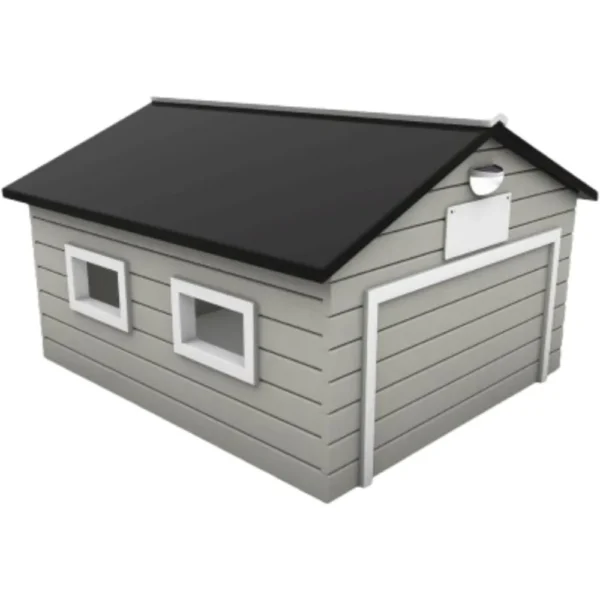 My Robot Home Plus (White & Grey) Robotic Lawnmower Garage by 43x37x29 Inches - Fits 90 Percent of All Robotic Mowers