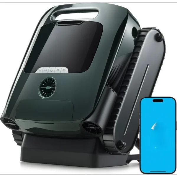 Cordless Pool Vacuum Robot, Unmatched 5-in-1 Cleaning, Surface Parking, Skims Water Surface with APP Control,Water Clarification