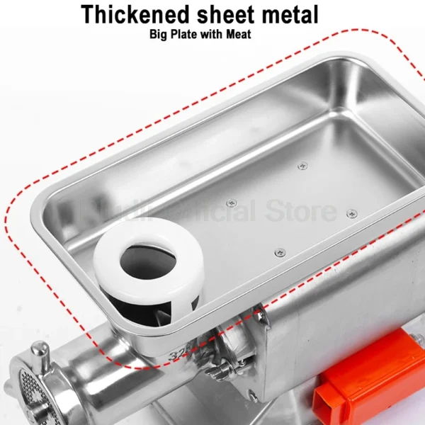 2200W Commercial Electric Meat Grinder Stainless Steel Heavy Duty 3-in-1Sausage Stuffer Vegetable Chopper for Restaurant Kitchen - Image 2