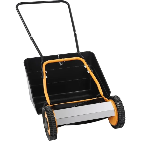 14-Inch Manual Reel Mower 5-Blade Push Cordless Lawn Mower with Rear Collection Box Walk-Behind Lawn for Yards Park Greening - Image 2