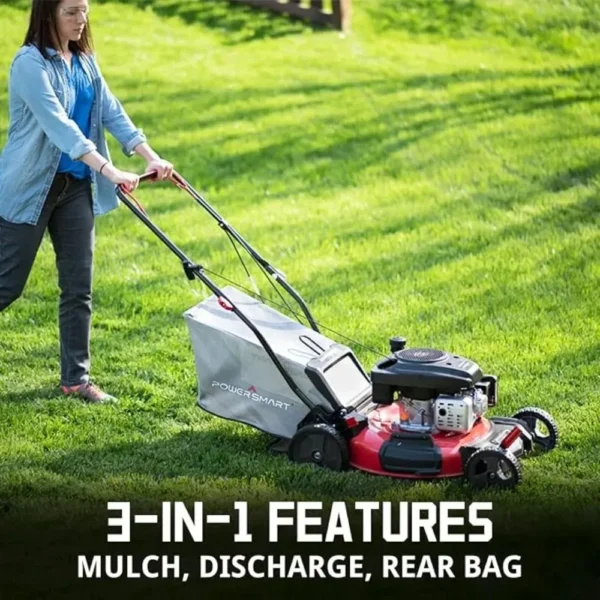Gas Lawn Mower 21-Inch 144cc OHV Engine RWD 3-in-1 with Bagging 2024 Version Adjustable Mowing Height - Image 2