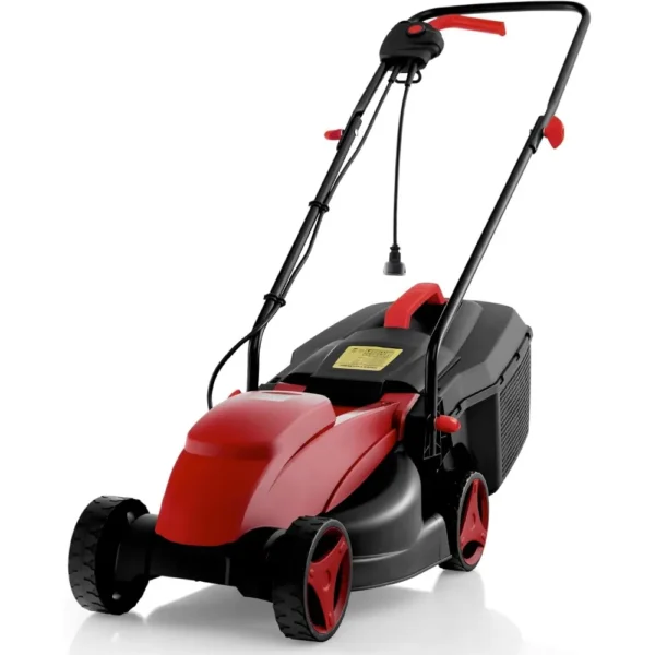 Electric Lawn Mower, Versatile Corded Lawn Mower with Grass Collection Box, 10 AMP Motor, 13" Cutting Deck, 3 Adjustable