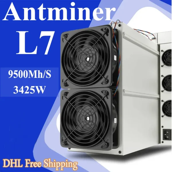 Antminer L7 – 9500 MH/s ASIC Miner | 3425W Power Cryptocurrency Mining Rig