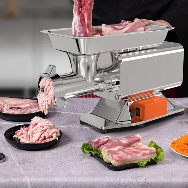 1500W Commercial Meat Grinder 187RPM Meat Slicer SUS German Copper Motor For Frozen Meat Sausage Filling Restaurant Butcher Shop