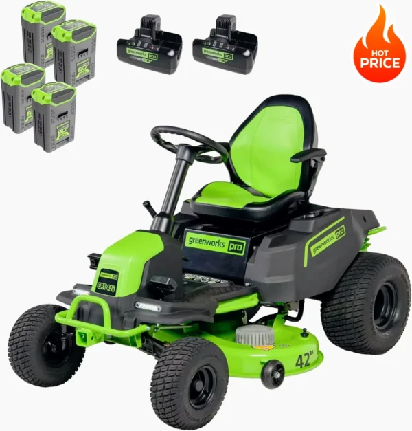60V 42” Cordless Electric CrossoverT Riding Mower (4) 8.0Ah Batteries and (2) Dual Port Turbo Chargers - Image 2