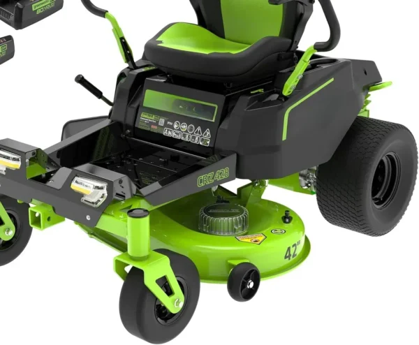 PRO 80V 42” Electric Zero Turn Lawn Mower, Includes (6) 5.0Ah Batteries and (3) Dual Port Turbo Chargers - Image 6