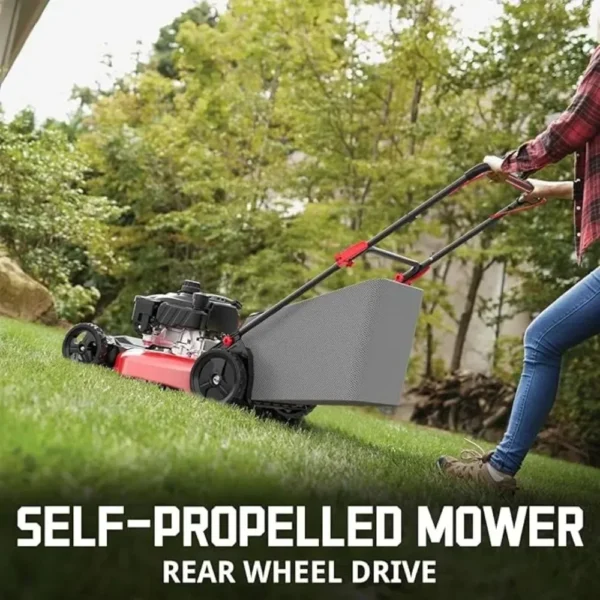 Gas Lawn Mower 21-Inch 144cc OHV Engine RWD 3-in-1 with Bagging 2024 Version Adjustable Mowing Height - Image 3