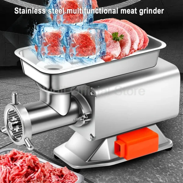 2200W Commercial Electric Meat Grinder Stainless Steel Heavy Duty 3-in-1Sausage Stuffer Vegetable Chopper for Restaurant Kitchen