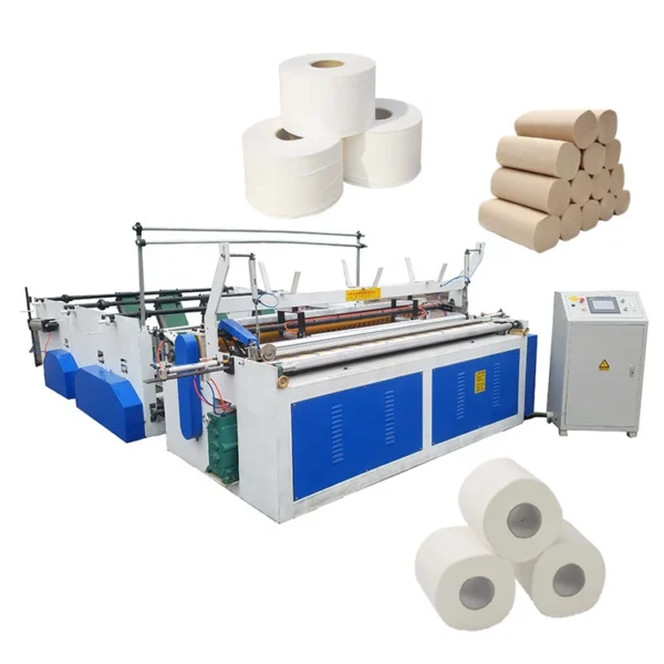 Automatic Toilet Paper Making Machine Tissue Paper Rewinding Cutting Packing Line for Toilet Roll Production Factory Use