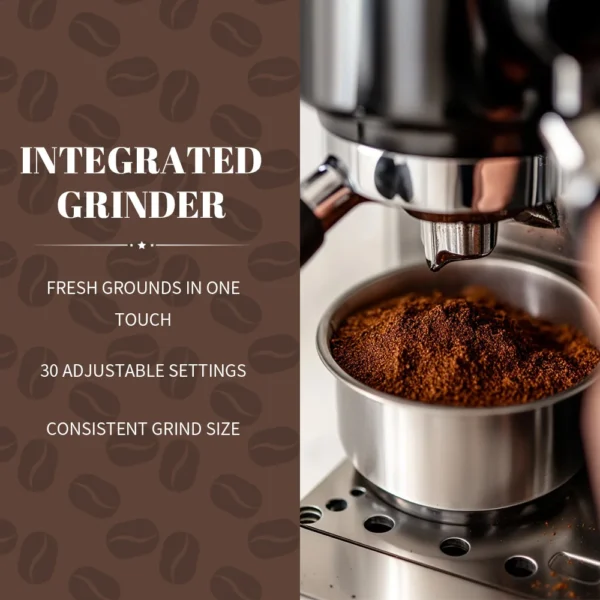 SEJOY CM7000 Espresso Machine with Built-in Grinder Fully Automatic Coffee Maker 20 Bar Professional Milk Frother - Image 2