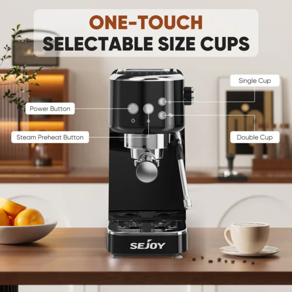 Sejoy Home Espresso Machine 20Bar Coffee Machine Latte Coffee Maker Cappuccino Machine - Image 4