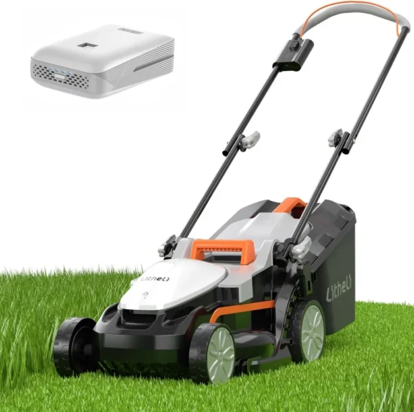 Electric Lawn Mower Cordless,Grass Cutter Machine for 1600 Sq.Ft.Lawnmower with Motor,13 in Cutting Width,